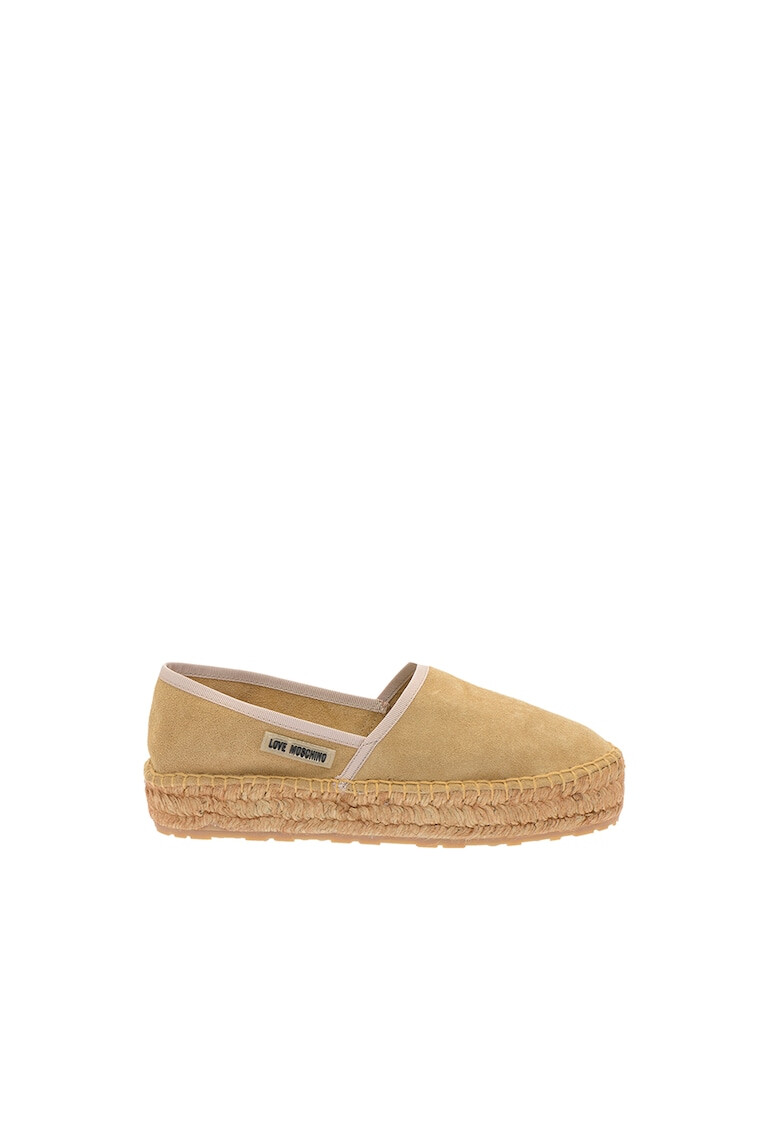 Love Moschino Espadrile flatform de piele intoarsa - Pled.ro