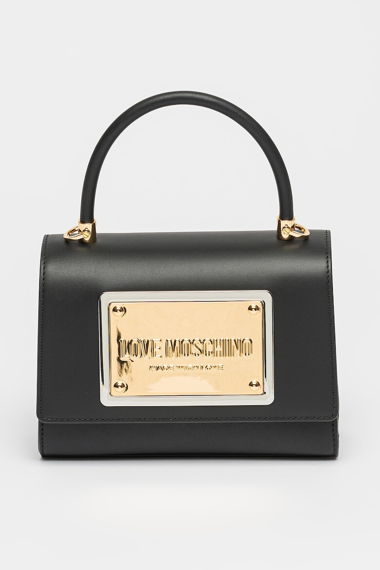 Love Moschino Geanta crossbody cu aplicatie logo metalica - Pled.ro