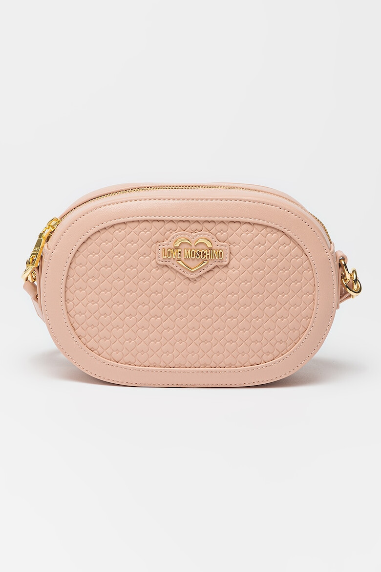 Love Moschino Geanta crossbody de piele ecologica cu aplicatie logo metalica Valentina - Pled.ro