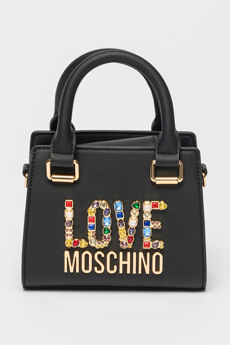 Love Moschino Geanta crossbody din piele ecologica decorata cu strasuri - Pled.ro