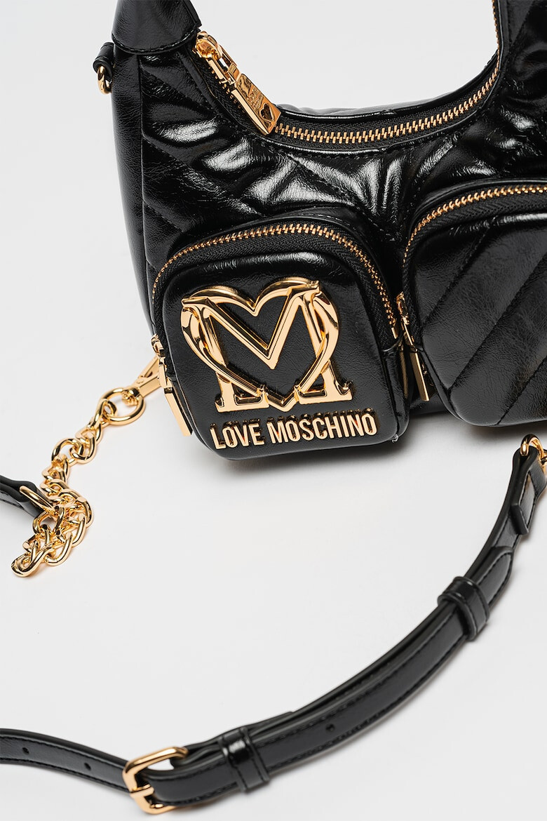 Love Moschino Geanta de piele ecologica cu bareta de umar si aspect matlasat - Pled.ro