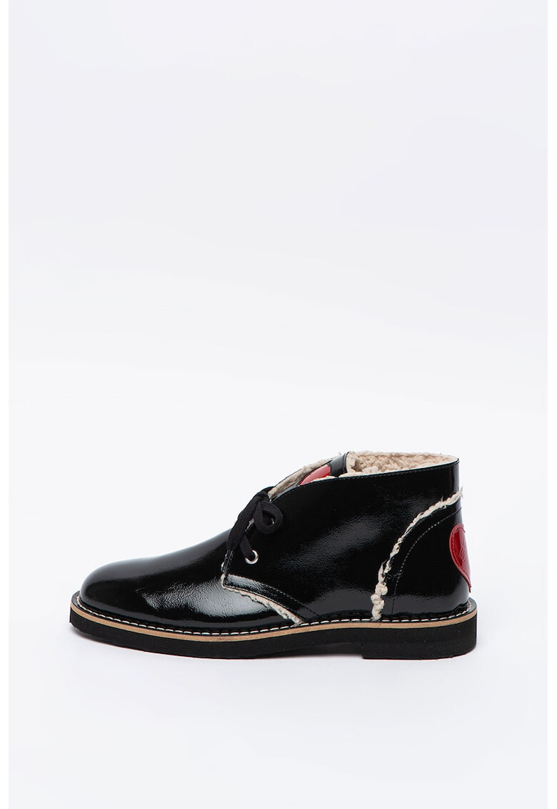 Love Moschino Ghete chukka de piele ecologica cu aspect lacuit - Pled.ro