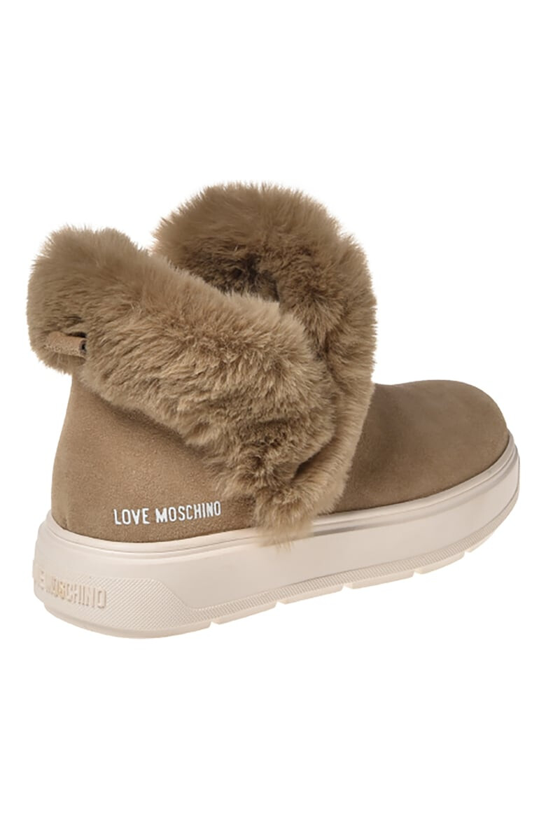 Love Moschino Ghete de piele cu garnituri de blana ecologica - Pled.ro