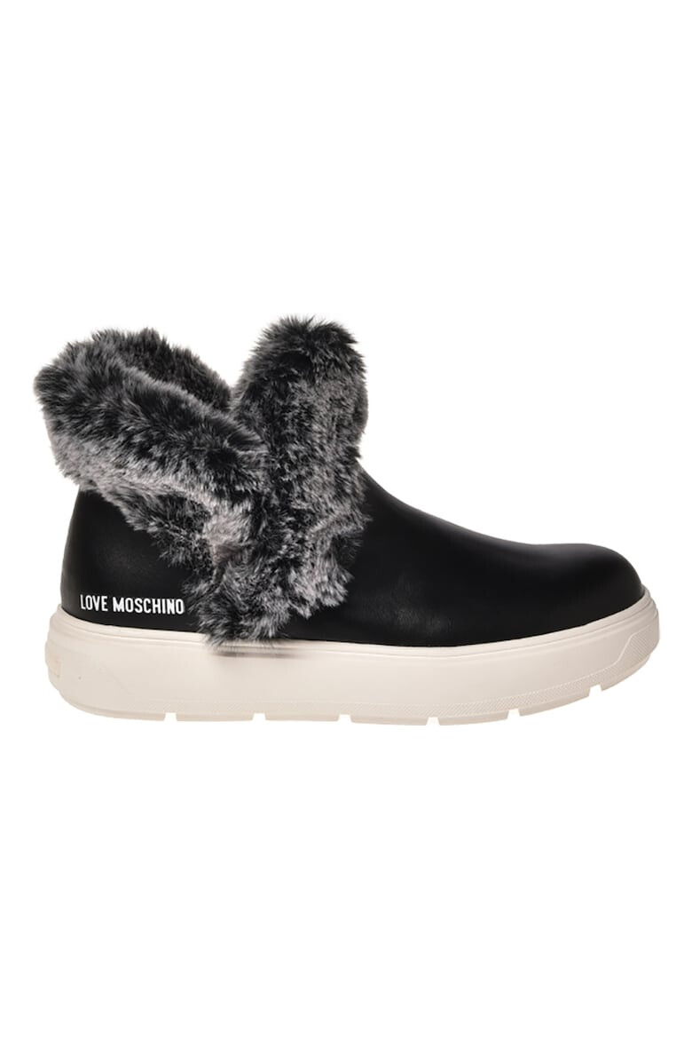 Love Moschino Ghete de piele cu garnituri de blana ecologica - Pled.ro