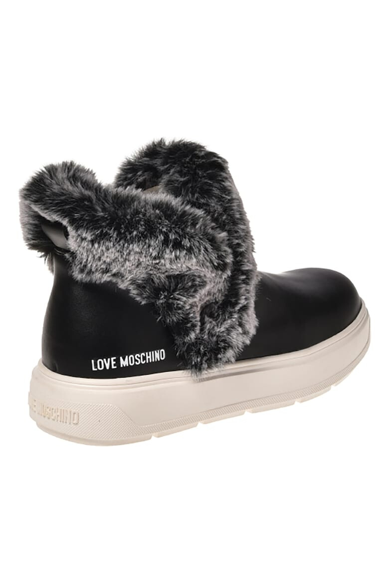 Love Moschino Ghete de piele cu garnituri de blana ecologica - Pled.ro