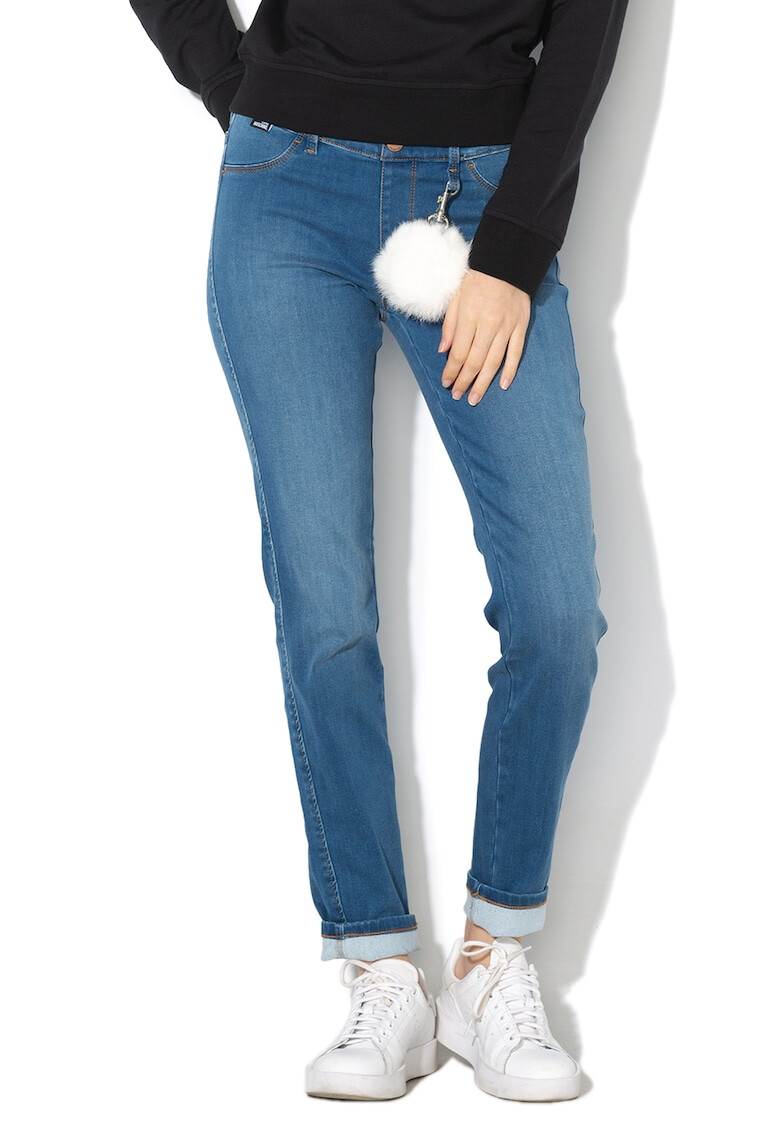 Love Moschino Jeggings slim fit cu accesoriu detasabil de blana - Pled.ro