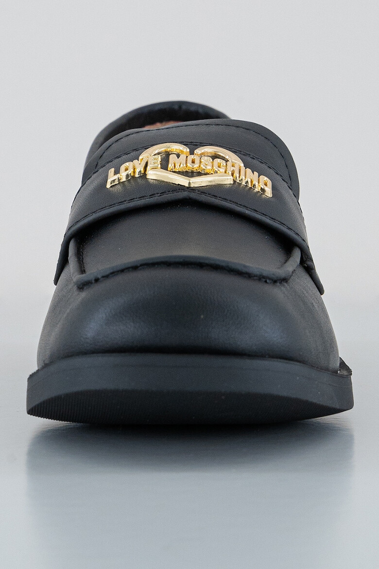 Love Moschino Pantofi loafer de piele cu logo metalic - Pled.ro