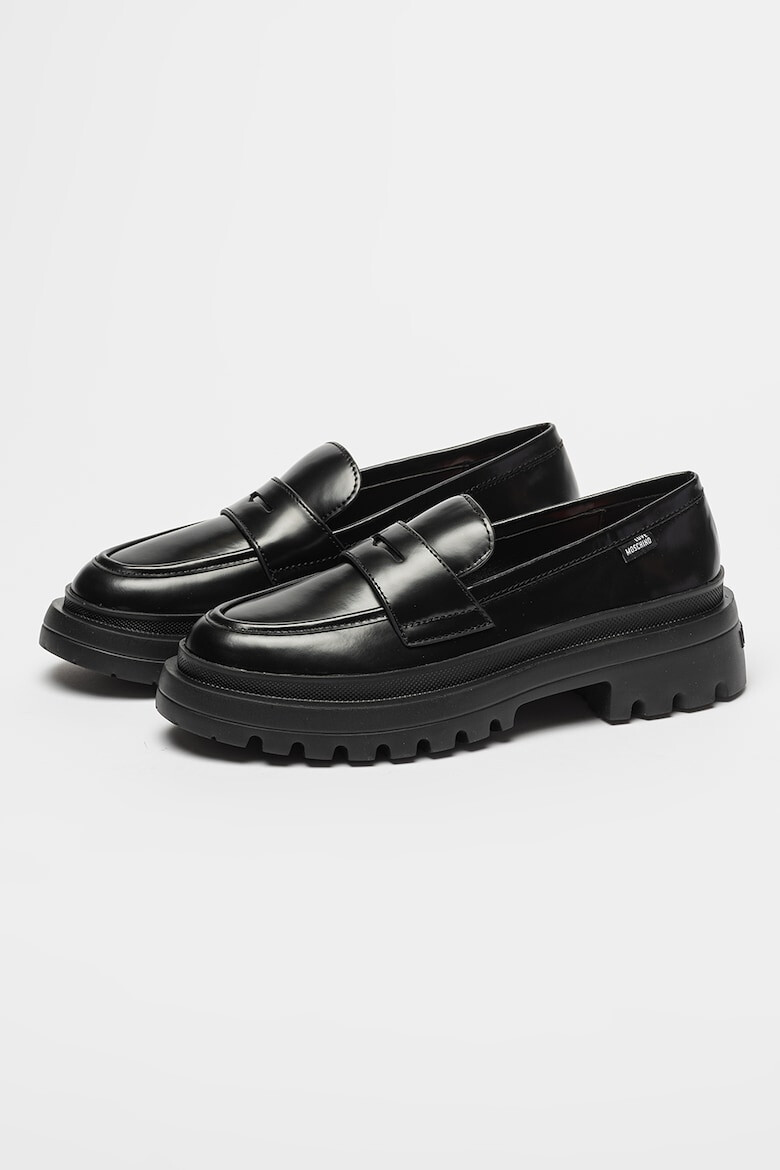 Love Moschino Pantofi loafer de piele cu toc masiv - Pled.ro