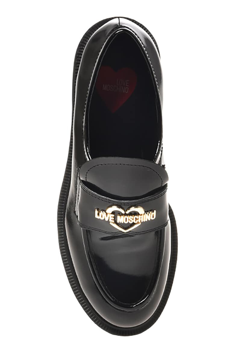 Love Moschino Pantofi loafer de piele lacuita cu logo - Pled.ro