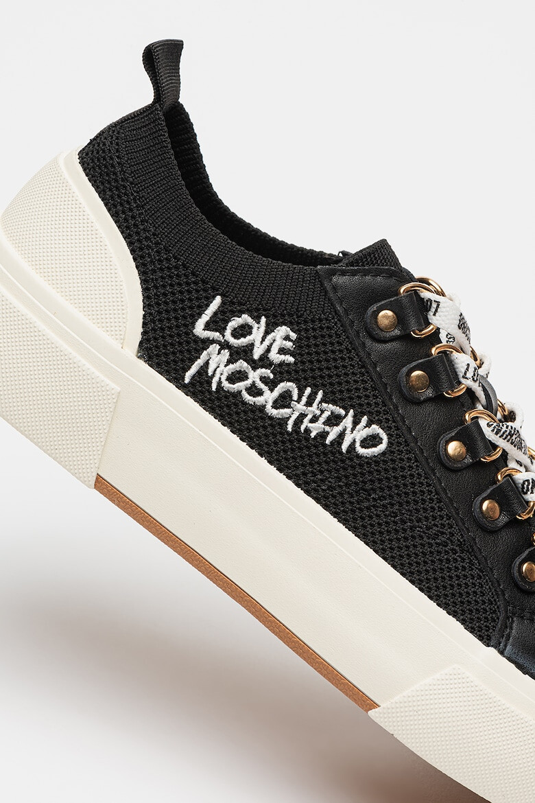 Love Moschino Pantofi sport cu sireturi si segmente textile - Pled.ro