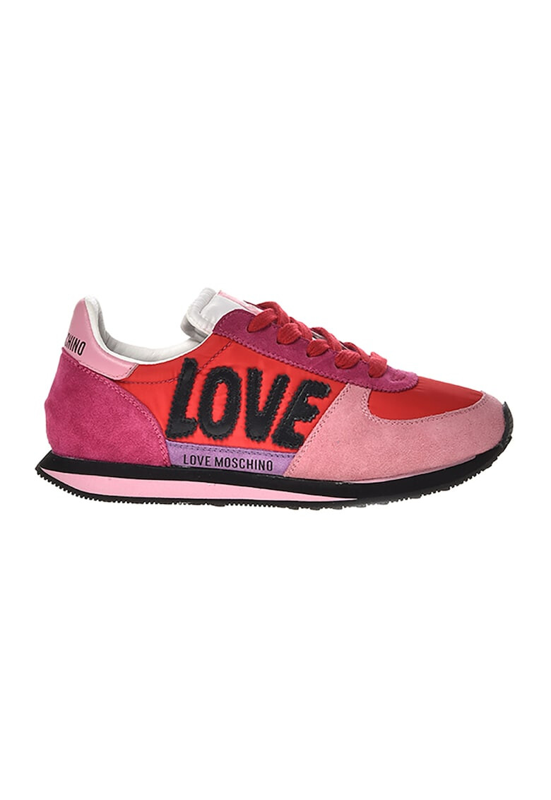 Love Moschino Pantofi sport low-top cu garnituri de piele intoarsa - Pled.ro