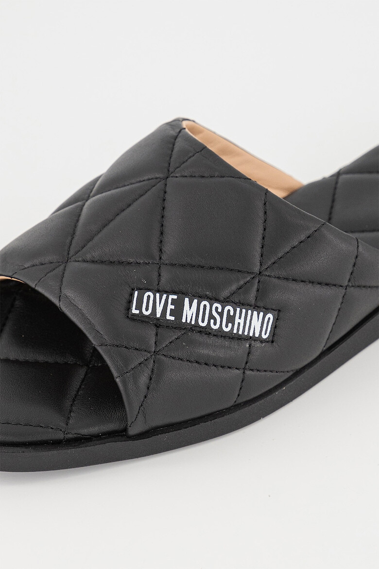 Love Moschino Papuci de piele cu logo - Pled.ro