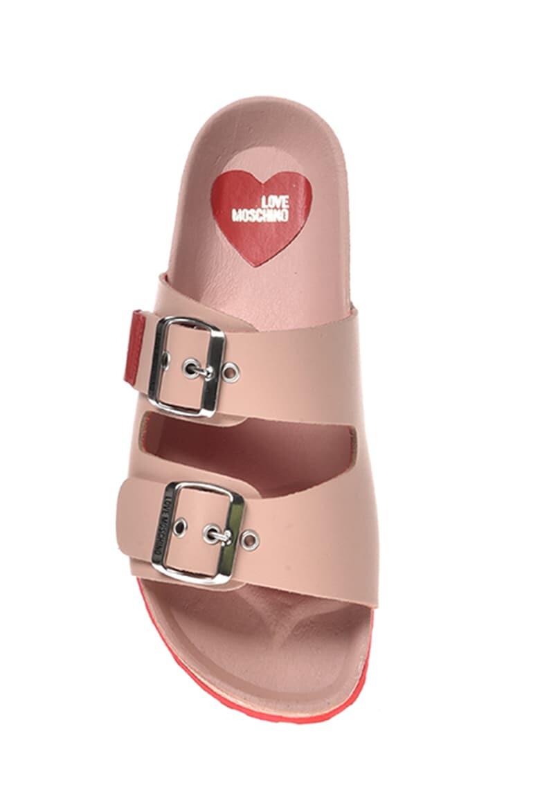 Love Moschino Papuci din piele cu catarama - Pled.ro