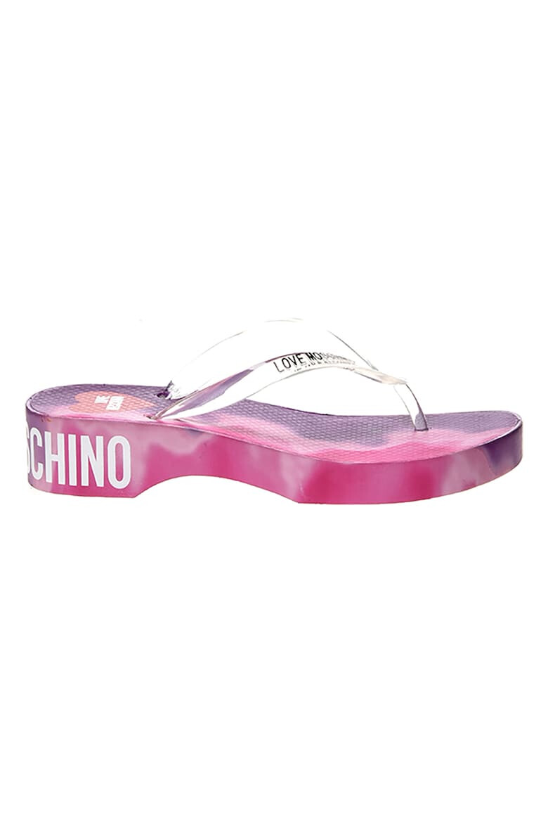 Love Moschino Papuci flip-flop cu talpa wedge si model tie-dye - Pled.ro