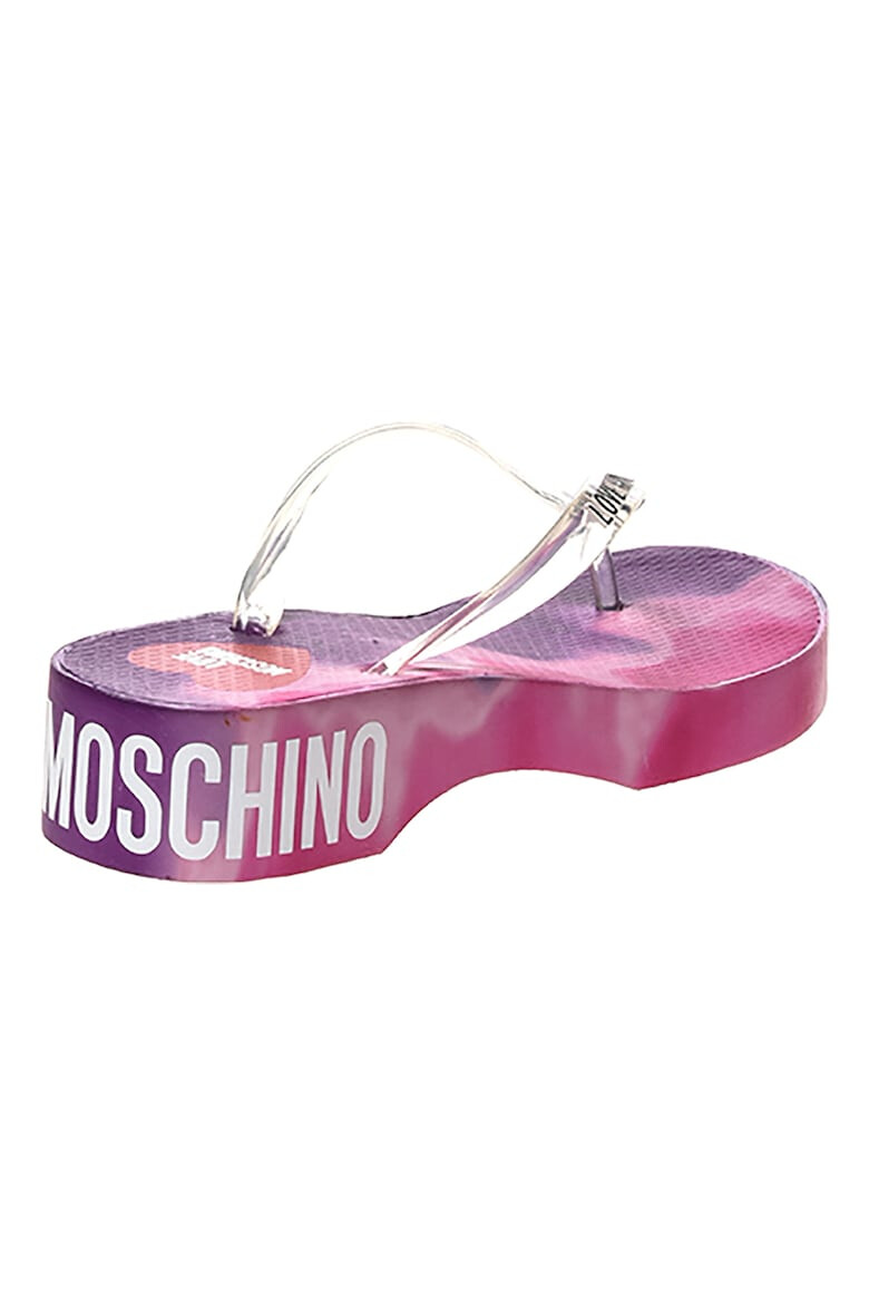 Love Moschino Papuci flip-flop cu talpa wedge si model tie-dye - Pled.ro