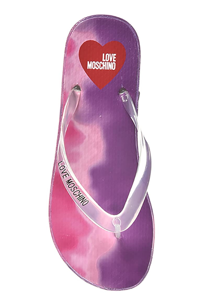 Love Moschino Papuci flip-flop cu talpa wedge si model tie-dye - Pled.ro