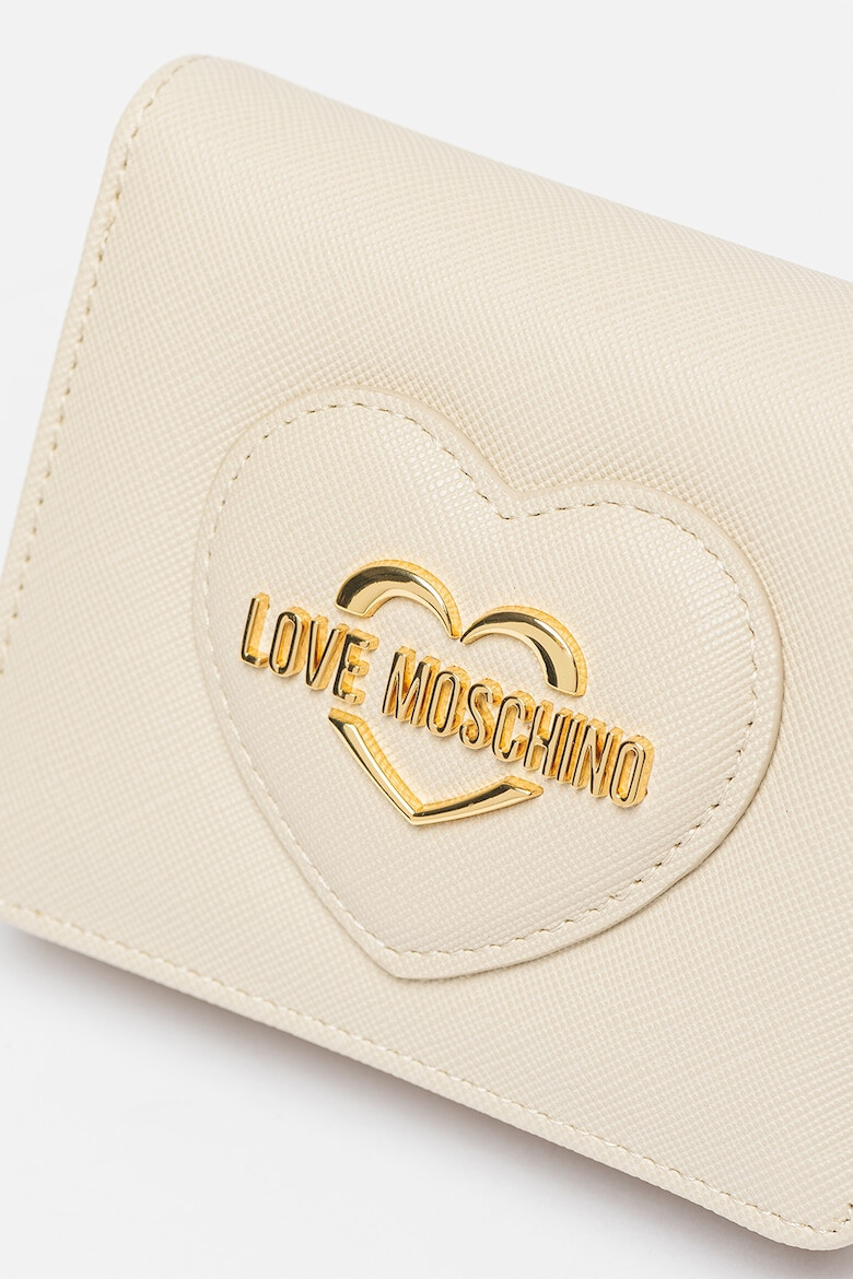 Love Moschino Portofel de piele ecologica cu aplicatie logo - Pled.ro