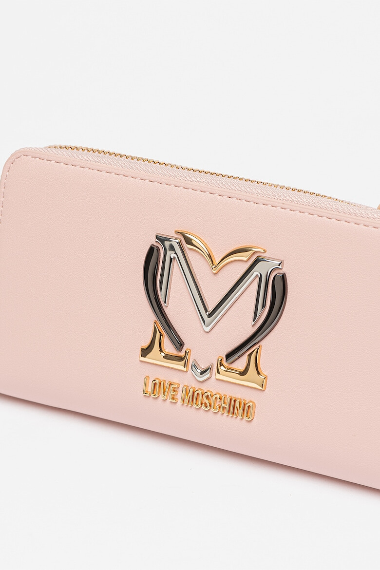 Love Moschino Portofel de piele ecologica cu aplicatie logo - Pled.ro