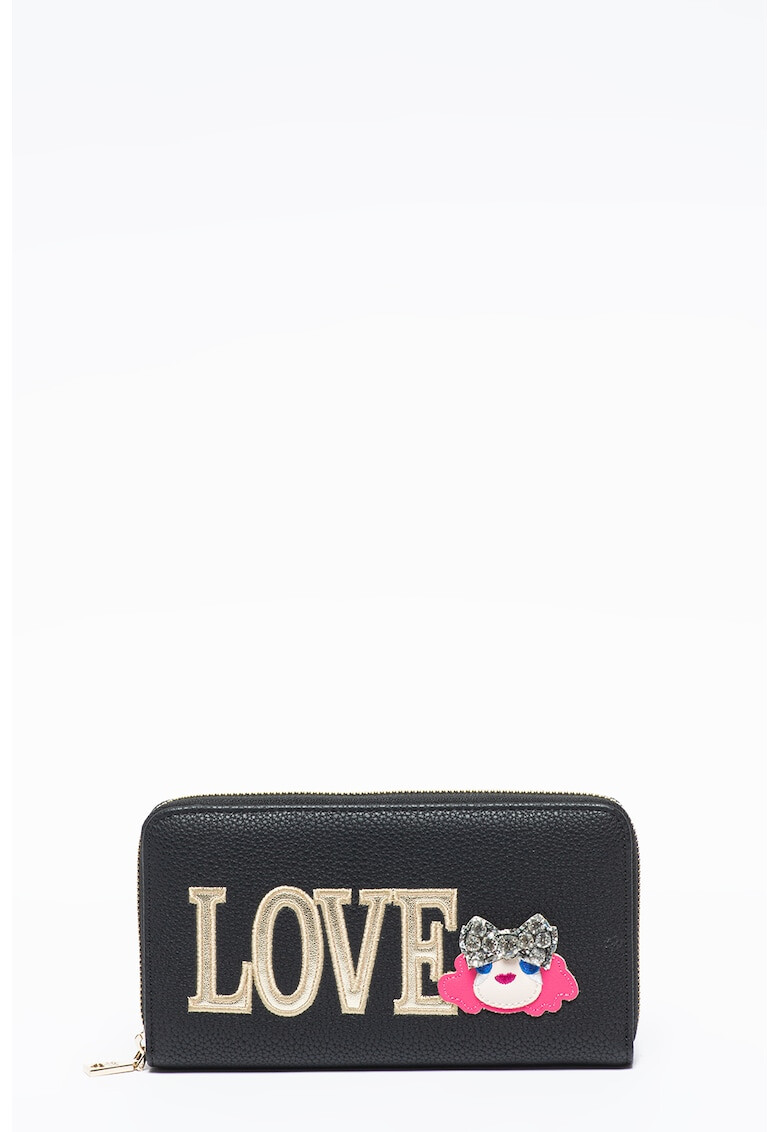 Love Moschino Portofel de piele ecologica cu aplicatii decorative - Pled.ro