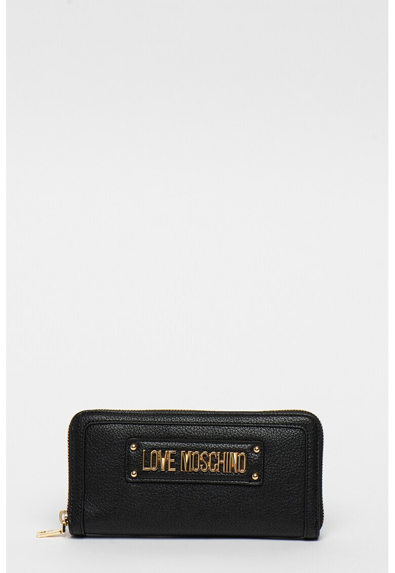 Love Moschino Portofel de piele ecologica cu fermoar si logo metalic - Pled.ro