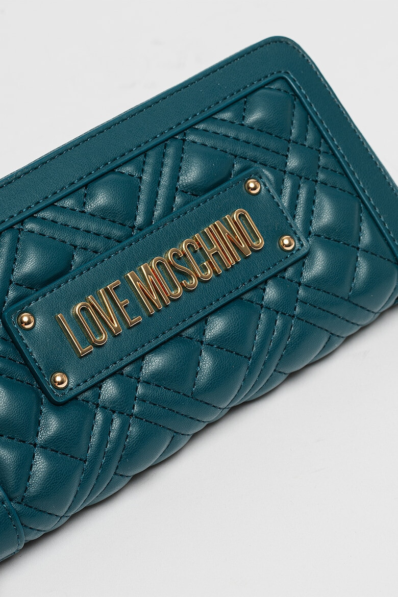 Love Moschino Portofel dreptunghiular de piele ecologica cu aspect matlasat si bareta pentru incheietura - Pled.ro