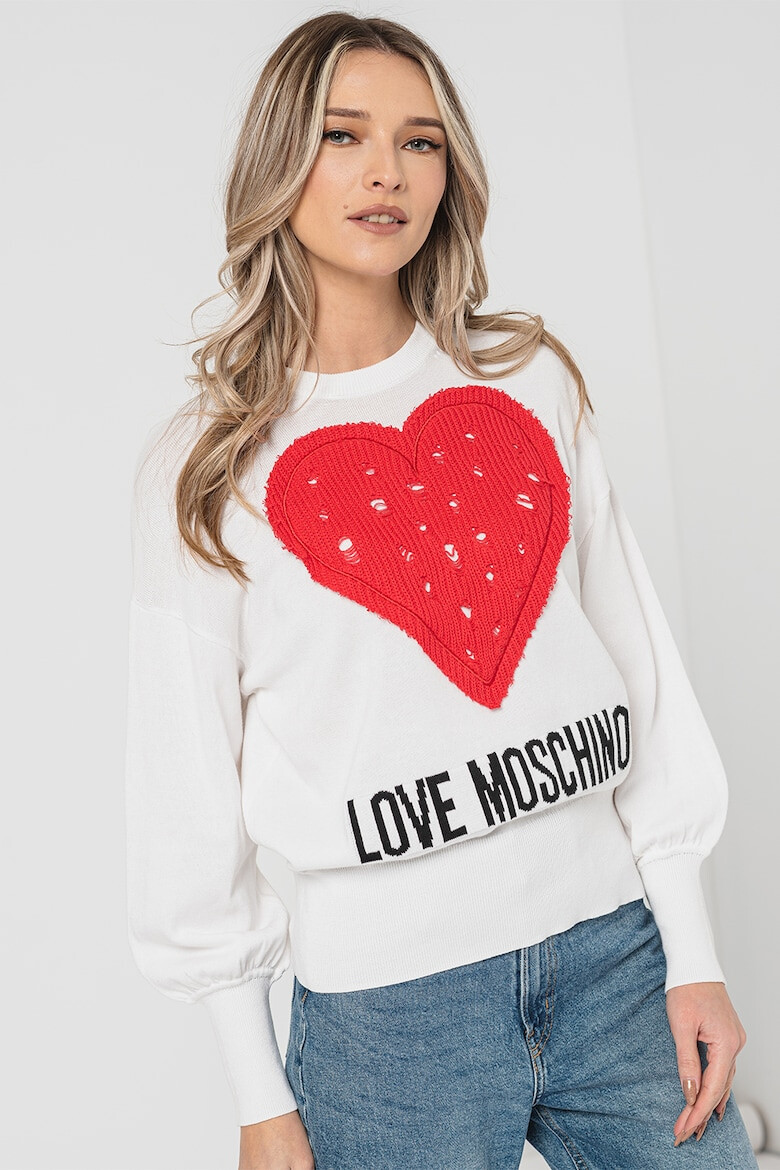 Love Moschino Pulover cu aplicatie cu inima - Pled.ro