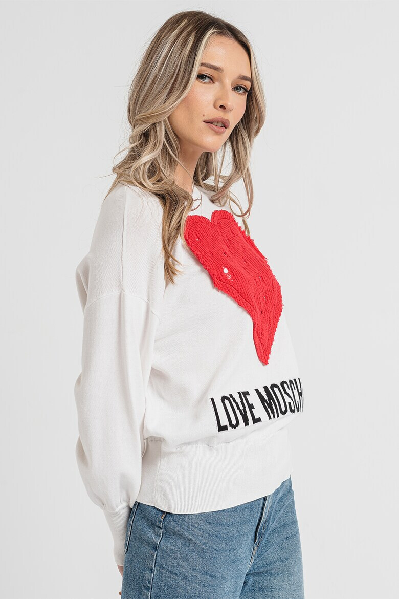 Love Moschino Pulover cu aplicatie cu inima - Pled.ro