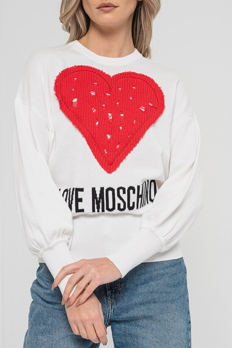 Love Moschino Pulover cu aplicatie cu inima - Pled.ro