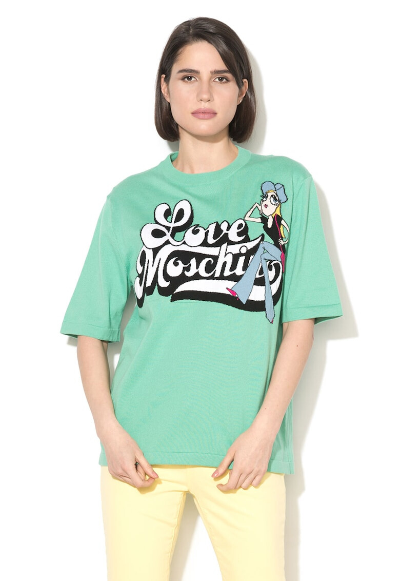 Love Moschino Pulover cu maneci scurte si decolteu rotund - Pled.ro