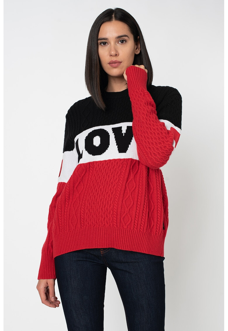 Love Moschino Pulover din amestec de lana cu logo - Pled.ro