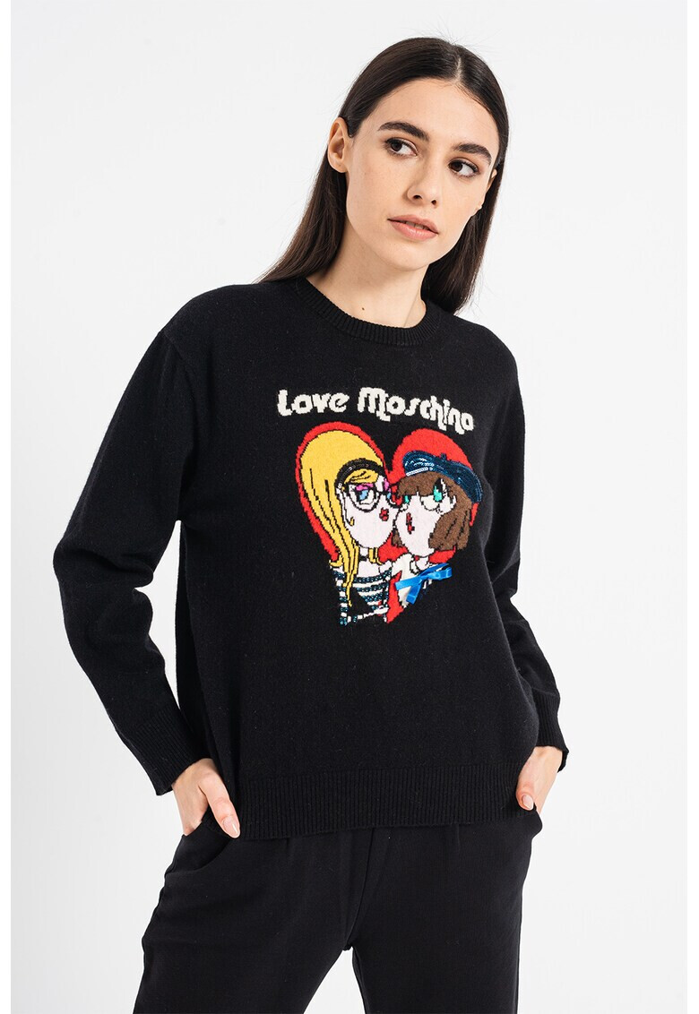 Love Moschino Pulover din amestec de lana cu model - Pled.ro