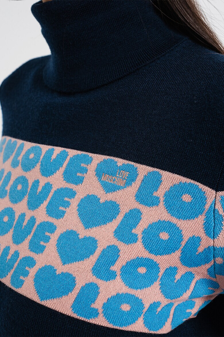 Love Moschino Pulover din amestec de lana cu segment text - Pled.ro