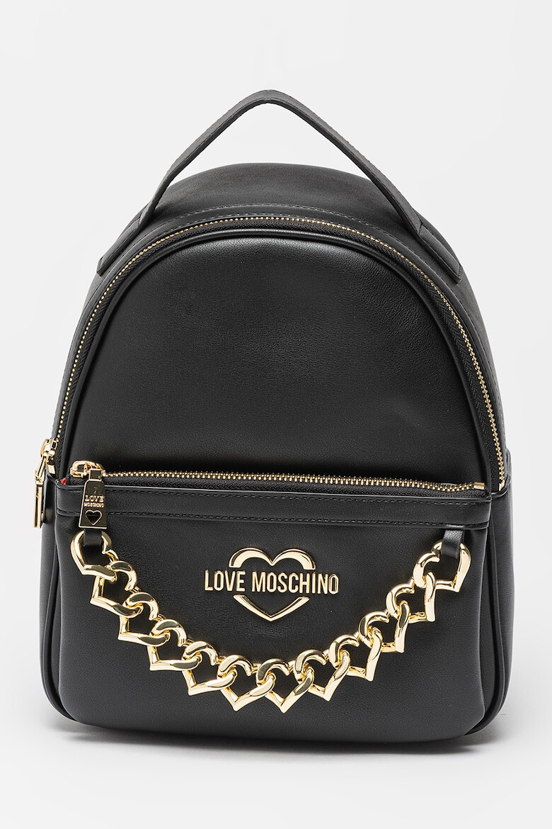 Love Moschino Rucsac de piele ecologica cu aplicatie lant - Pled.ro