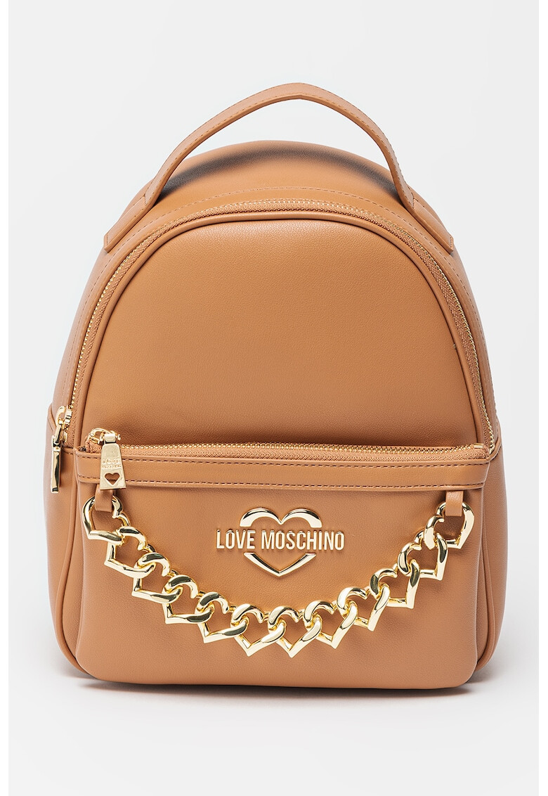 Love Moschino Rucsac de piele ecologica cu aplicatie lant - Pled.ro