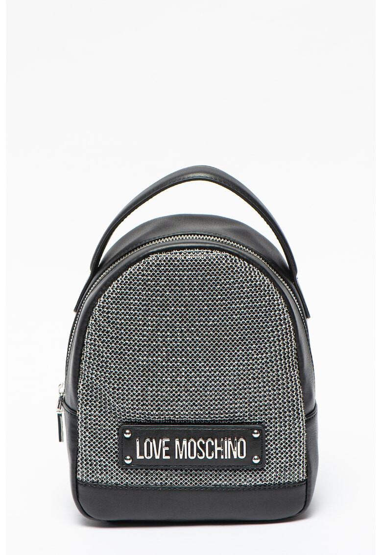 Love Moschino Rucsac de piele ecologica cu aplicatii cu strasuri - Pled.ro