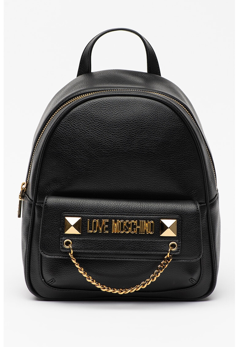 Love Moschino Rucsac de piele ecologica cu detaliu din lant - Pled.ro