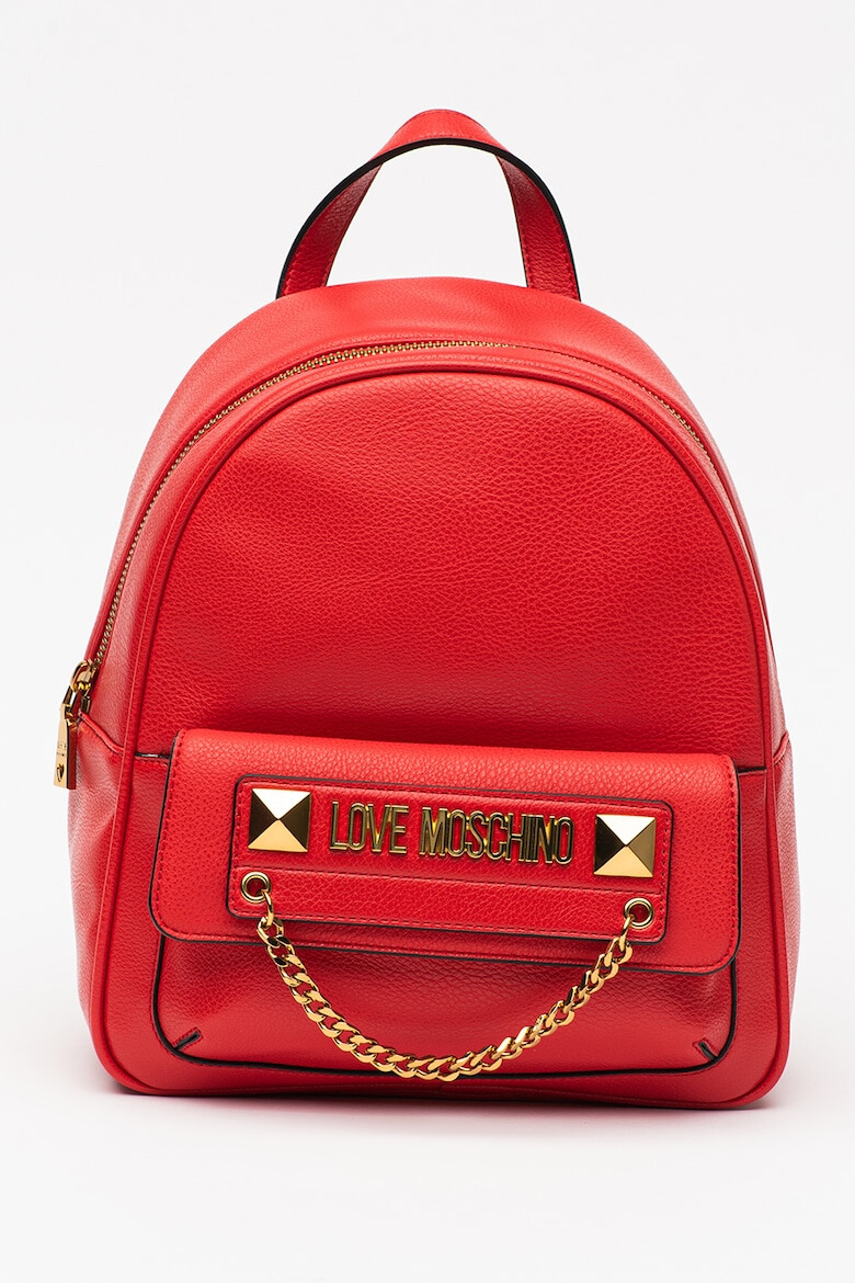 Love Moschino Rucsac de piele ecologica cu detaliu din lant - Pled.ro