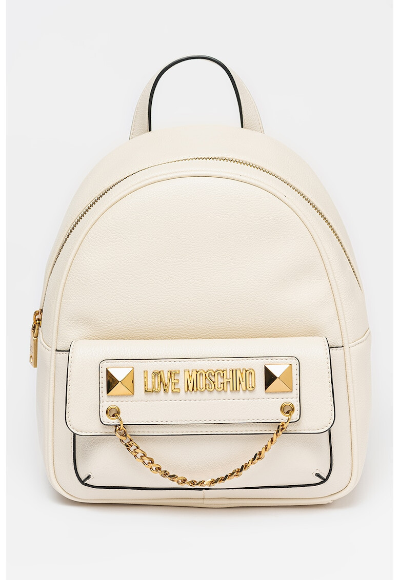 Love Moschino Rucsac de piele ecologica cu detaliu din lant - Pled.ro