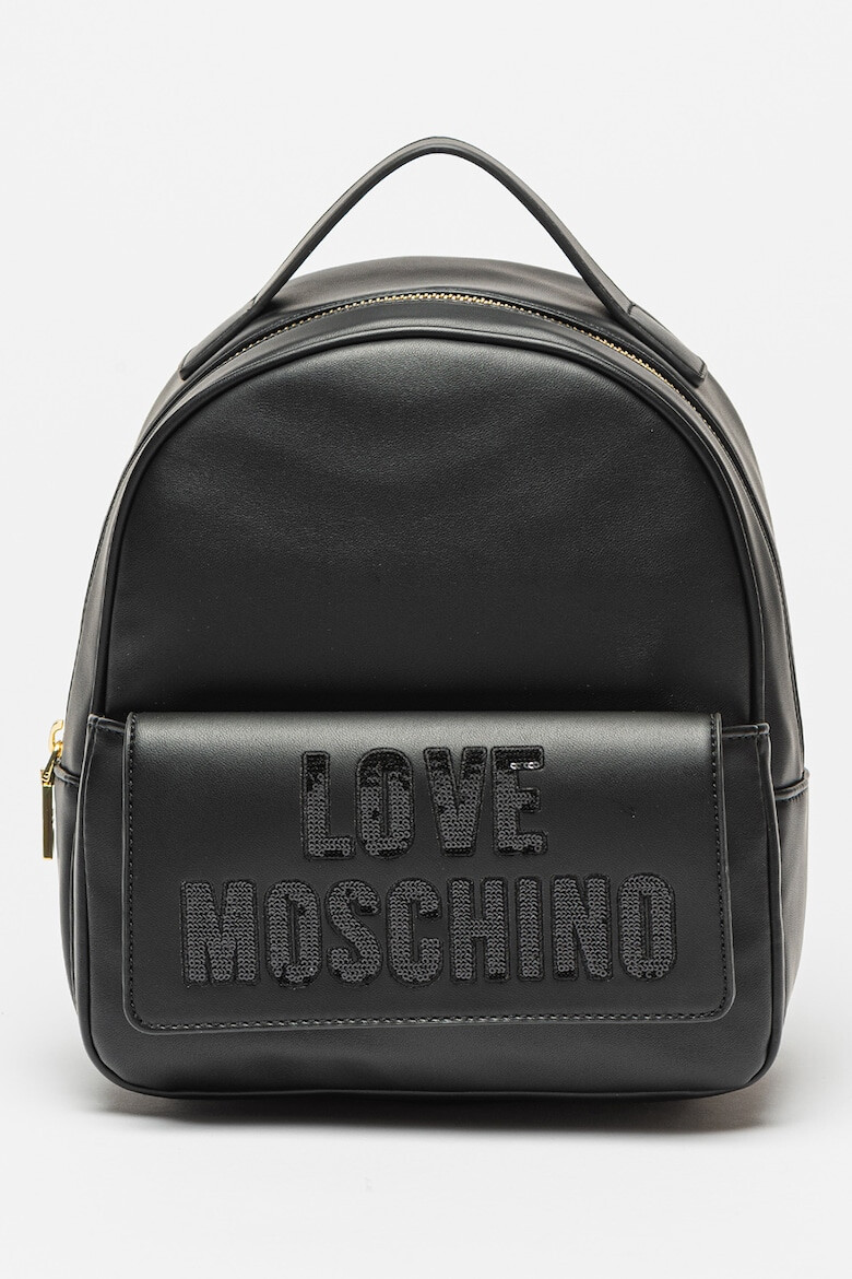 Love Moschino Rucsac de piele ecologica cu paiete - Pled.ro