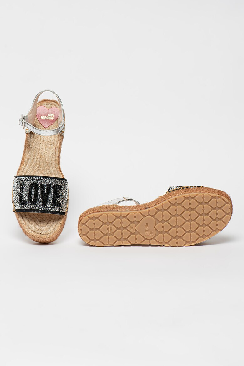 Love Moschino Sandale cu aplicatii cu strasuri - Pled.ro