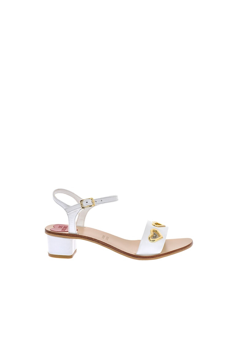 Love Moschino Sandale cu aspect lacuit si nituri in forma de inima - Pled.ro