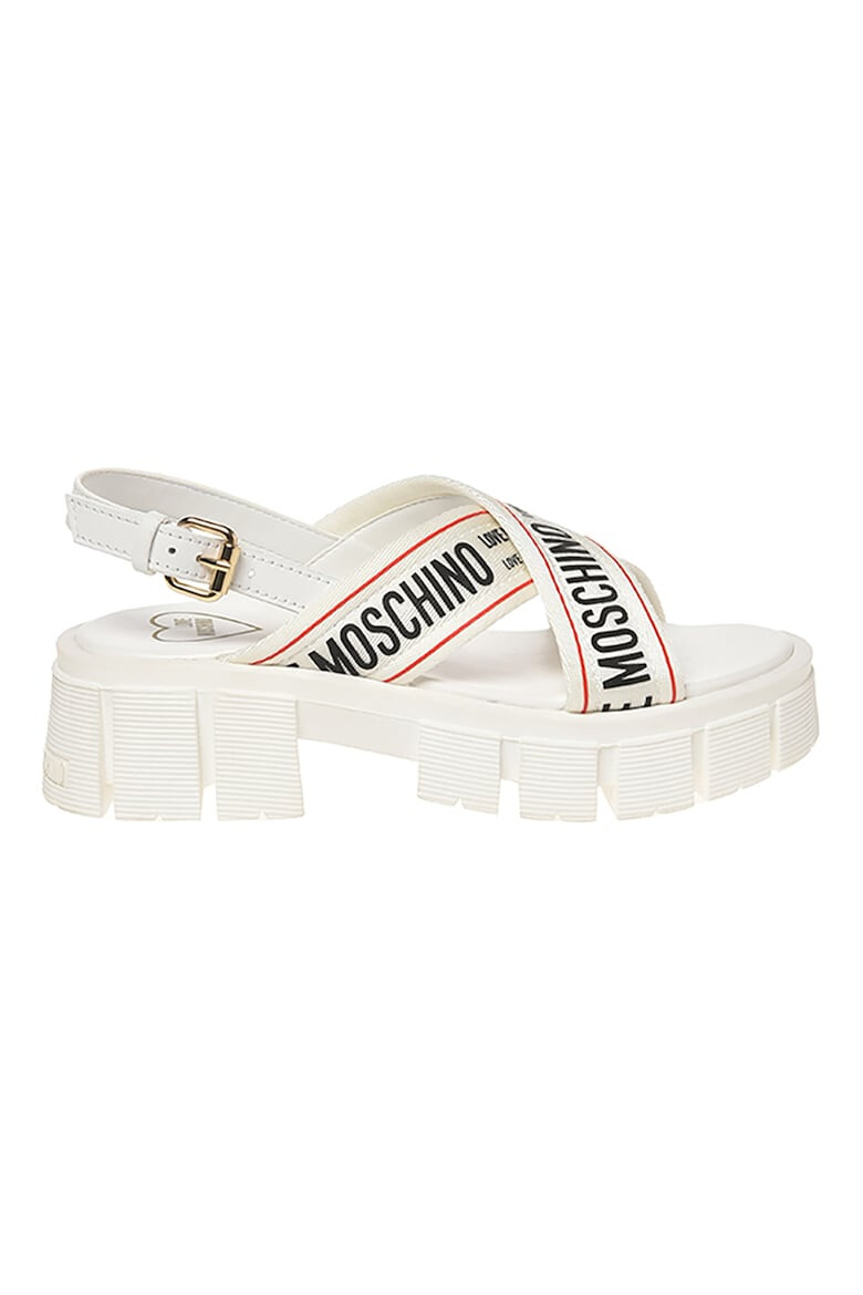 Love Moschino Sandale cu barete cu logo si toc masiv - Pled.ro