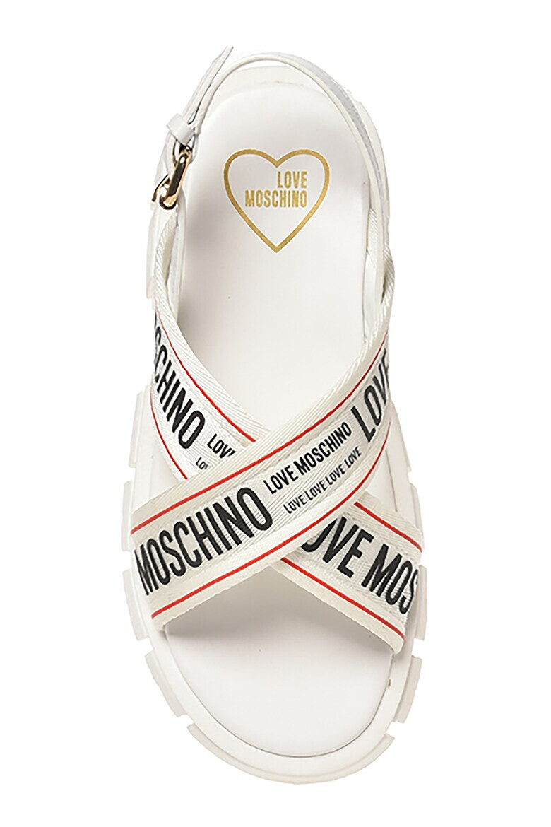 Love Moschino Sandale cu barete cu logo si toc masiv - Pled.ro