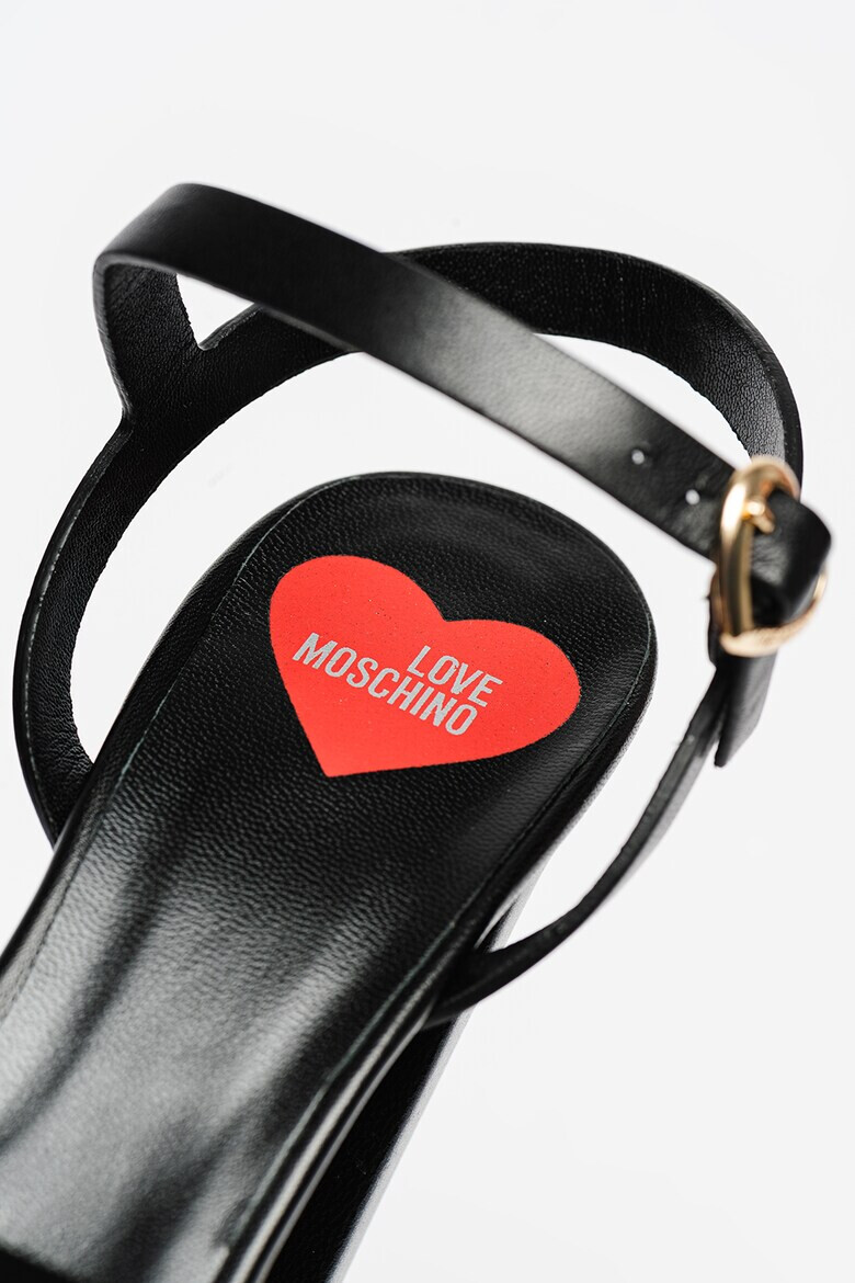 Love Moschino Sandale de piele cu aspect masiv si barete incrucisate - Pled.ro