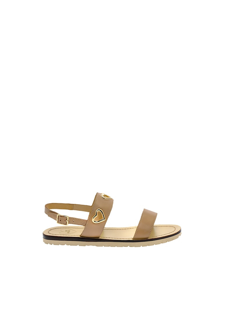 Love Moschino Sandale de piele cu detalii inima - Pled.ro