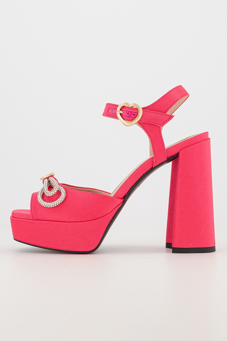 Love Moschino Sandale de piele cu detaliu de lant - Pled.ro