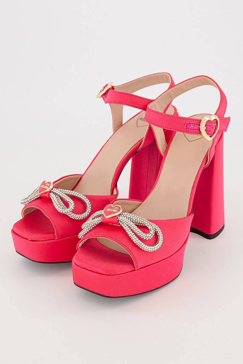 Love Moschino Sandale de piele cu detaliu de lant - Pled.ro