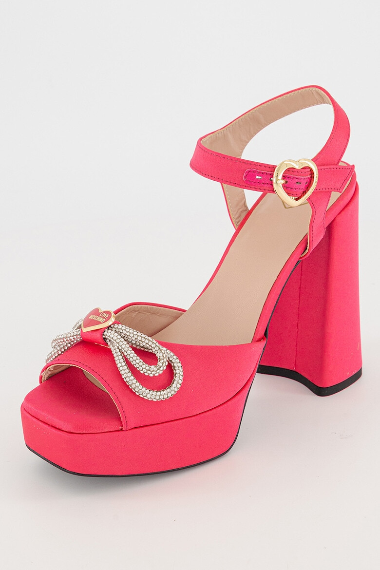 Love Moschino Sandale de piele cu detaliu de lant - Pled.ro