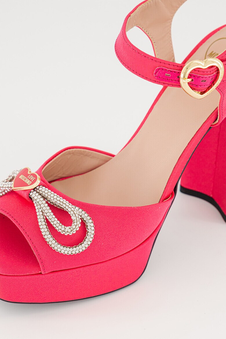 Love Moschino Sandale de piele cu detaliu de lant - Pled.ro