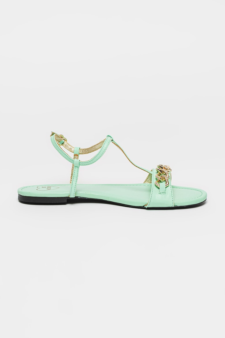 Love Moschino Sandale de piele cu lant decorativ - Pled.ro